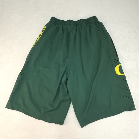 Nike Oregon Ducks Shorts Mens Medium Green Yellow Basketball Logo Athletic - Picture 3 of 14